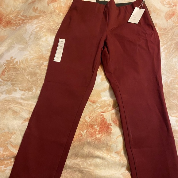 Maroon straight leg office pants. - Picture 2 of 4